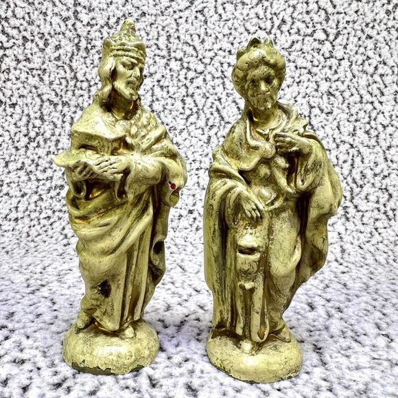 VTG Nativity Paper Mache 9 Figurine Set Baby Jesus Manger Mary Joseph Wise Men - Picture 12 of 16